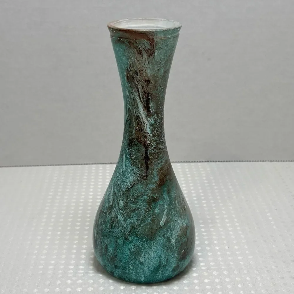 AKCAM Hand Crafted Vase Made in Turkey Green Brown